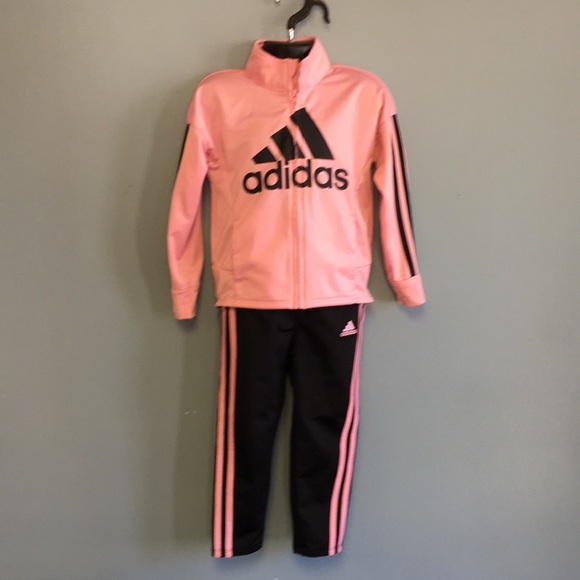 adidas Other - Adidas Little Girls Zip Front Classic Tricot Jacket and Joggers Set: Siz…